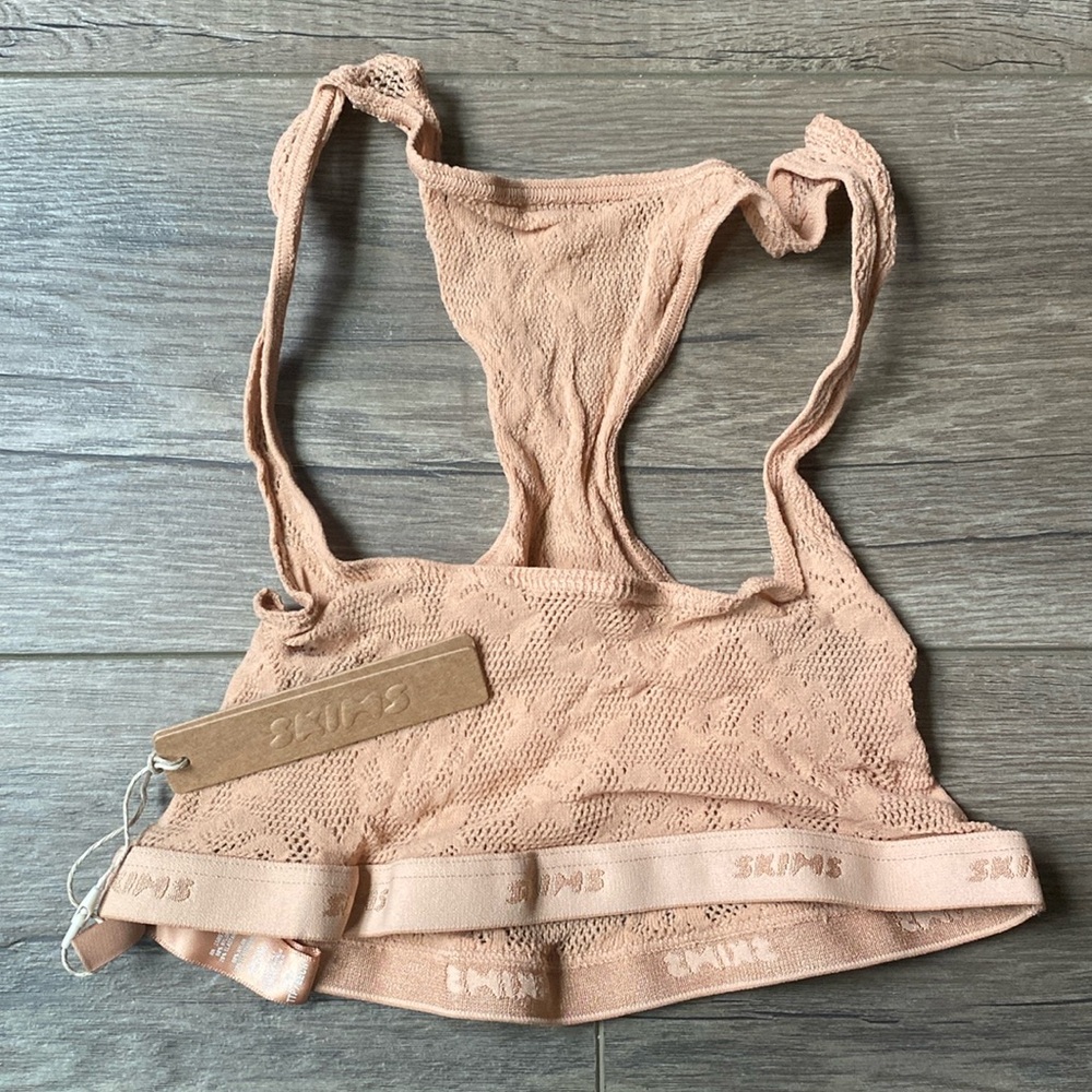 Skims Knit Lace Scoop Neck Bralette